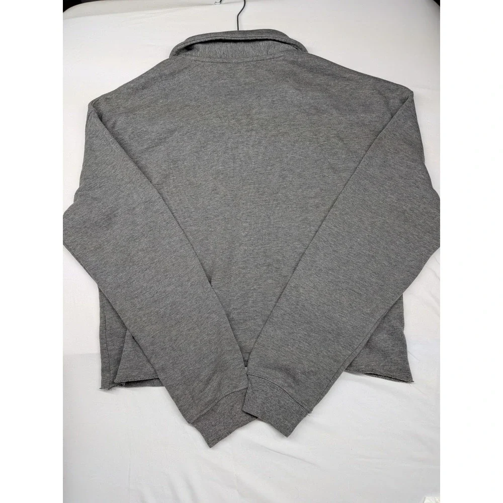 Wild Fable Gray Cropped Polo Sweatshirt Long Sleeve Button Collar Medium - Picture 5 of 5